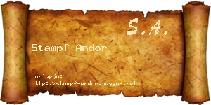 Stampf Andor névjegykártya